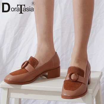 DORATASIA Hot Sale Top Quality Genuine Cow Leather And Horsehair Pumps Woman Shallow British Style Med Heels Shoes Woman
DORATASIA Hot Sale Top Quality Genuine Cow Leather And Horsehair Pumps Woman Shallow British Style Med Heels Shoes Woman