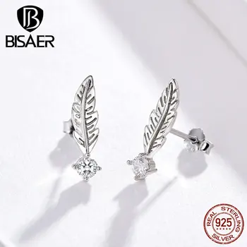 BISAER Feathers Earrings 925 Sterling Silver Classic Feathers Wings Stud Earrings for Women Vintage Fashion Jewelry ECE610
BISAER Feathers Earrings 925 Sterling Silver Classic Feathers Wings Stud Earrings for Women Vintage Fashion Jewelry ECE610