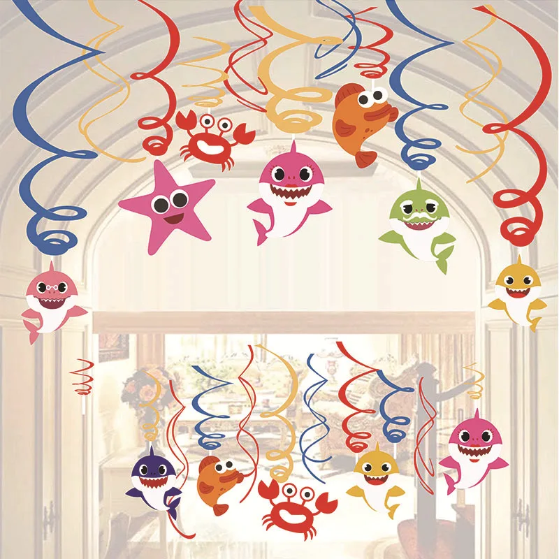 30pcs/set Shark Party Decoration For Kids Birthday Party Cartoon Fish Stars Crab Spiral Hanging Swirl Drop Ornaments Hawaii Toys
30pcs/set Shark Party Decoration For Kids Birthday Party Cartoon Fish Stars Crab Spiral Hanging Swirl Drop Ornaments Hawaii Toys