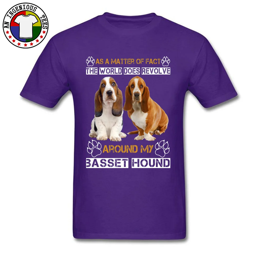 Wholesale Basset Hound 11731 Custom Tshirts Crewneck All Cotton Young Tops & Tees Short Sleeve Summer Fall Custom Tshirts Basset Hound 11731 purple