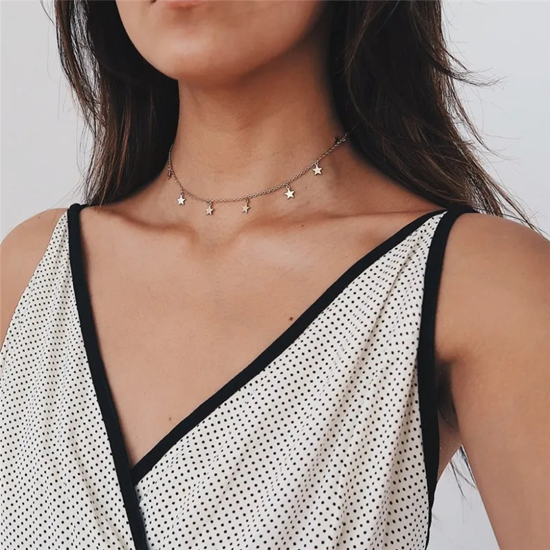 2pcs Boho Women Chocker Gold Silver Chain Star Choker Necklace collana Kolye Bijoux Collares Mujer gargantilha Collier Femme
2pcs Boho Women Chocker Gold Silver Chain Star Choker Necklace collana Kolye Bijoux Collares Mujer gargantilha Collier Femme