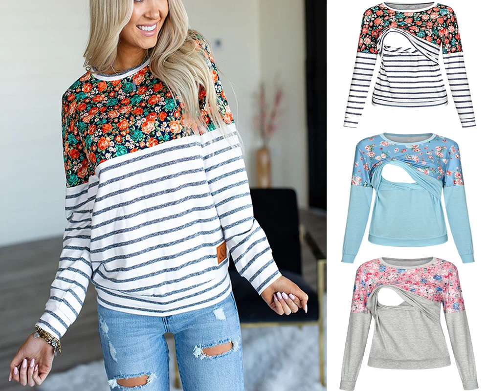 Pregnant Womens Maternity Long Sleeve Nursing Tops Breastfeeding T-Shirt Blouse Nursing Tulip Top Spring Autumn
Pregnant Womens Maternity Long Sleeve Nursing Tops Breastfeeding T-Shirt Blouse Nursing Tulip Top Spring Autumn