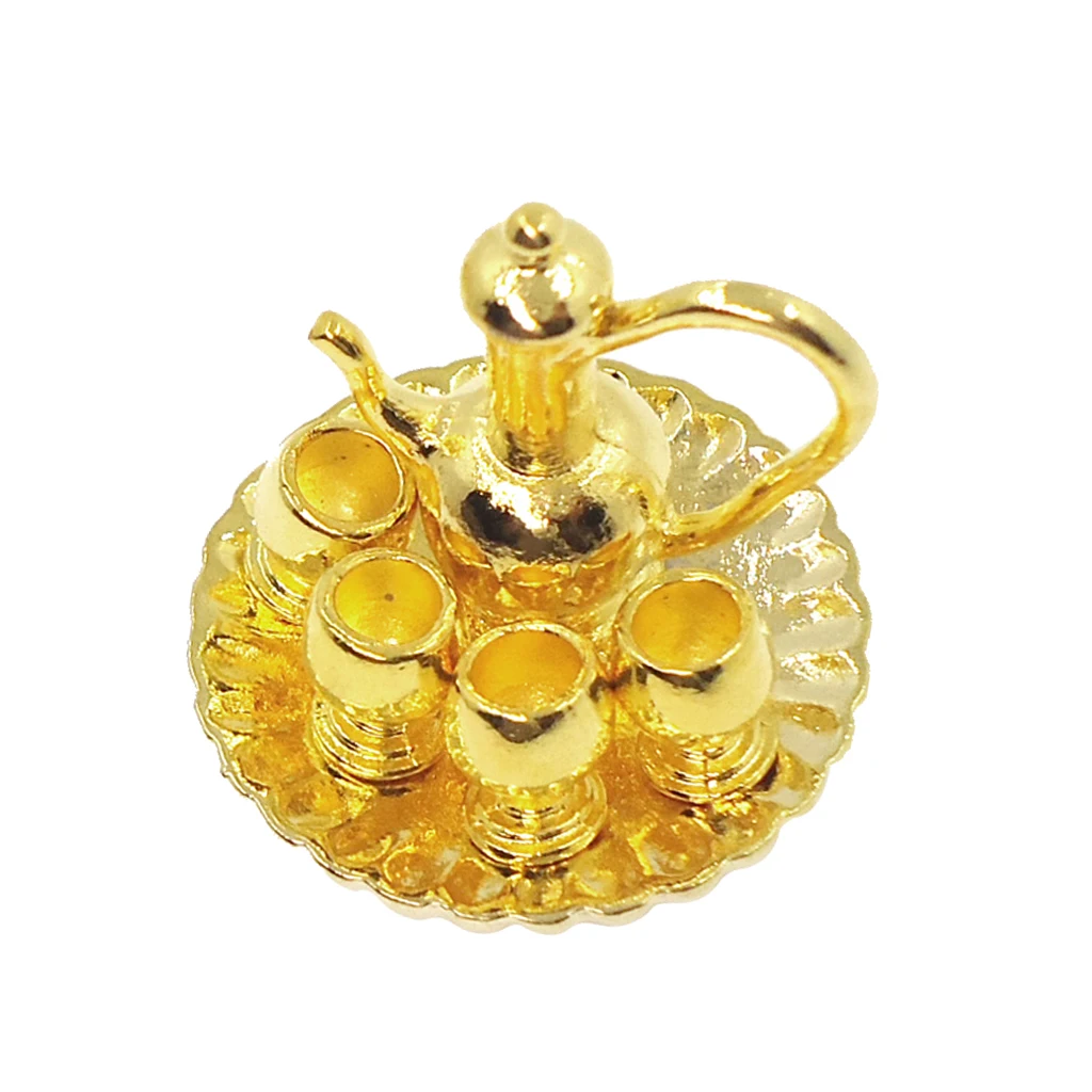 6 Pieces 1:12 Dollhouse Miniatures Gold Metal Tea Wine Set with Tray Vintage Style Living Room Kitchen Tableware Acces
6 Pieces 1:12 Dollhouse Miniatures Gold Metal Tea Wine Set with Tray Vintage Style Living Room Kitchen Tableware Acces