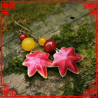 handmade nature stonesenamell cloisonne dangle earrings ,New jewelry Chinese ethnic firey maple leaf vintage earrings
handmade nature stonesenamell cloisonne dangle earrings ,New jewelry Chinese ethnic firey maple leaf vintage earrings