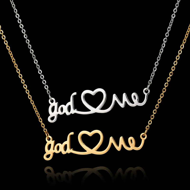 2017 New Arrival Stainless Steel Choker Necklace Jewelry God Love Me Heart Pendant Silver Chain Gold Necklace Gothic Chokers
2017 New Arrival Stainless Steel Choker Necklace Jewelry God Love Me Heart Pendant Silver Chain Gold Necklace Gothic Chokers