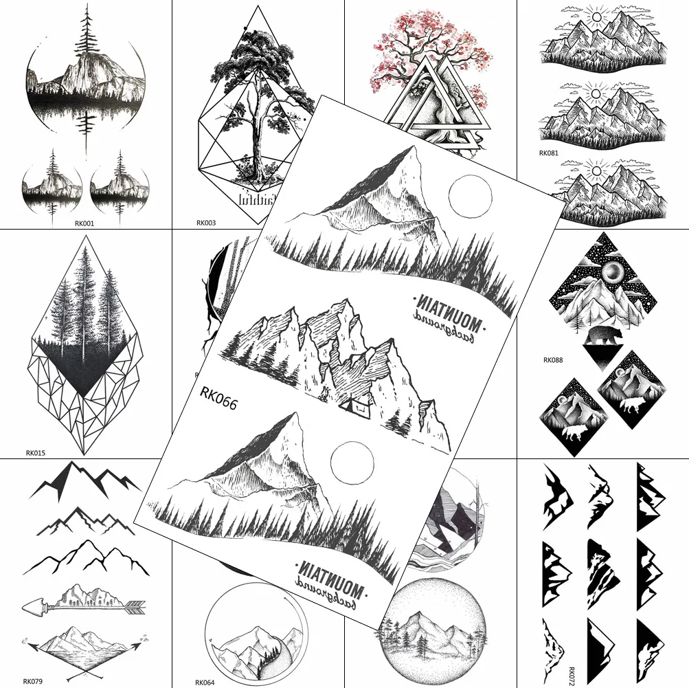 Black Mountain Geometric Temporary Tattoos Sticker Realistic For Men Washable Tattoo Decal Body Art Drawing Fake Forest Tatoos
Black Mountain Geometric Temporary Tattoos Sticker Realistic For Men Washable Tattoo Decal Body Art Drawing Fake Forest Tatoos