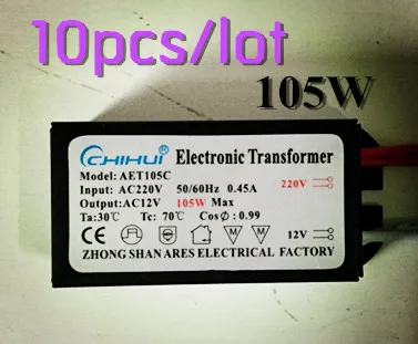 10pcs NEW High-quality Electronic Transformer 105W AC 220V to 12V For Panel Light & Crystal Lamp G4 Light Beads 3 year warranty
10pcs NEW High-quality Electronic Transformer 105W AC 220V to 12V For Panel Light & Crystal Lamp G4 Light Beads 3 year warranty