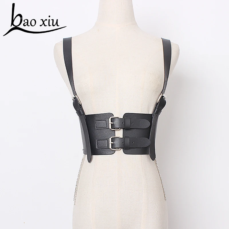 2019 hot new Silver Chain Body Bondage Tassel Belt Faux Leather causal Corset female Harness Waist Straps Suspenders Belts | Аксессуары