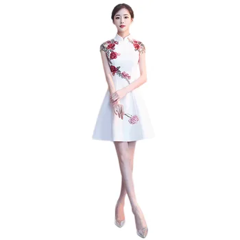 Traditional China Wedding Dress Short Cheongsam Dress Mini Qipao Chinese Oriental Dresses White Evening Dress Women Wholesale
Traditional China Wedding Dress Short Cheongsam Dress Mini Qipao Chinese Oriental Dresses White Evening Dress Women Wholesale