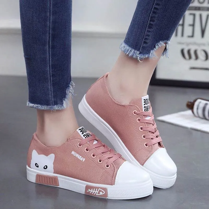 Women Flat Cartoon Canvas Shoes 2018 New Summer White Lace Up Student Board Shoes Ladies Casual Shoes Female Sneakers
Women Flat Cartoon Canvas Shoes 2018 New Summer White Lace Up Student Board Shoes Ladies Casual Shoes Female Sneakers
