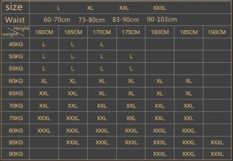 David Archy Size Chart