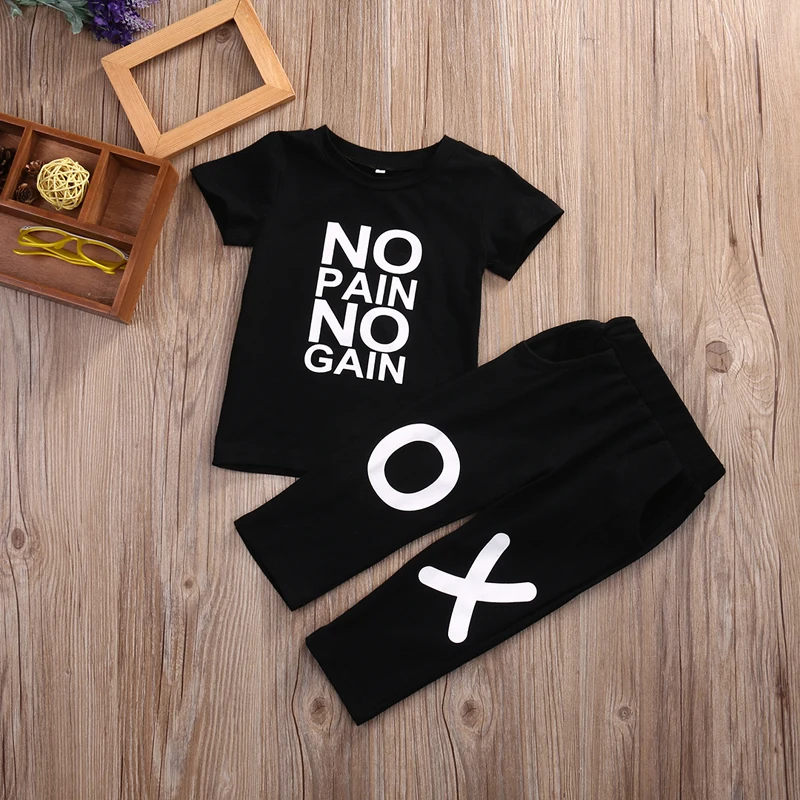Kids Boys summer set 2 pieces Short Sleeve Graphic Tees T Shirt Top + Pant Set For Toddler Boy No Pain No Gain Summer clothes
Kids Boys summer set 2 pieces Short Sleeve Graphic Tees T Shirt Top + Pant Set For Toddler Boy No Pain No Gain Summer clothes