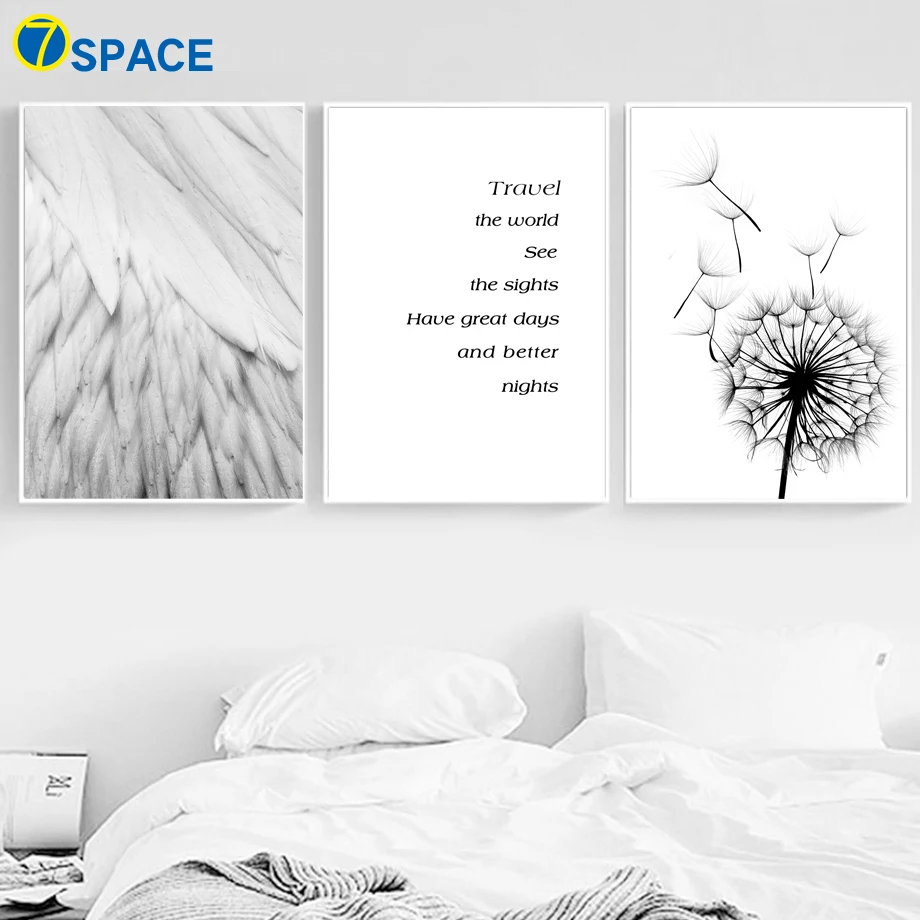 

Feather Dandelion Quotes Wall Art Canvas Painting Nordic Posters And Prints Canvas Poster Wall Pictures For Living Room Decor