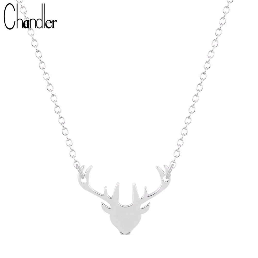 Chandler Brand Plated Antler Deer Head Necklaces & Pendant For Women Animal Infinity Statement Causal Accessories 10pcs | Украшения и