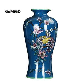 New Chinese classical European style hand-painted ceramic vase ornaments Guanyin bottle purple flower room entrance shelf
New Chinese classical European style hand-painted ceramic vase ornaments Guanyin bottle purple flower room entrance shelf