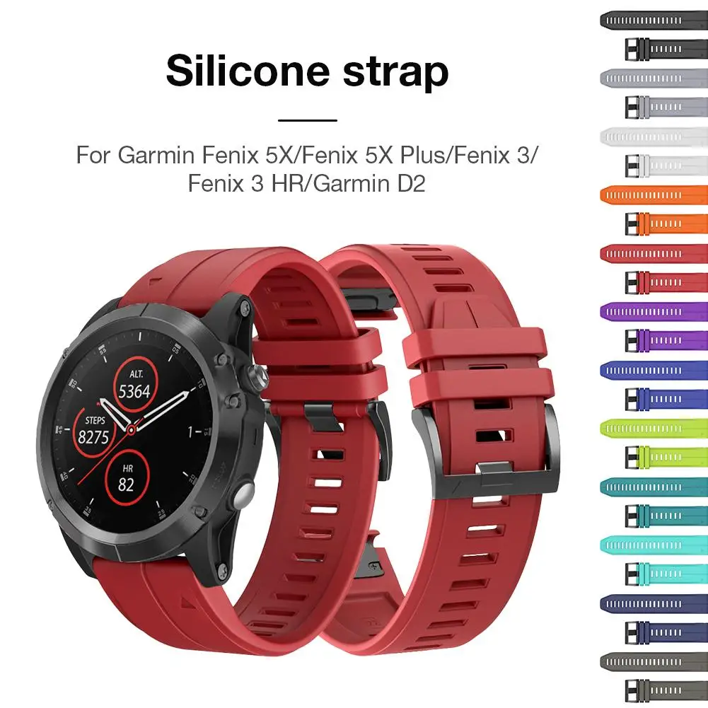 26MM Silicone Watch Strap Quick Release Tabby Watch Band Replacement Wristband For Garmin Fenix 5X/5X Plus/3 HR Garmin D2 Watch
26MM Silicone Watch Strap Quick Release Tabby Watch Band Replacement Wristband For Garmin Fenix 5X/5X Plus/3 HR Garmin D2 Watch