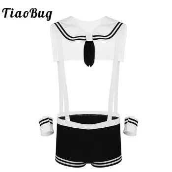 TiaoBug Mens Sexy Halloween Sailor Costume Cosplay Overalls Boxer Shorts with Collar Cuffs Underwear Set Strap Hot Gay Club Wear
TiaoBug Mens Sexy Halloween Sailor Costume Cosplay Overalls Boxer Shorts with Collar Cuffs Underwear Set Strap Hot Gay Club Wear