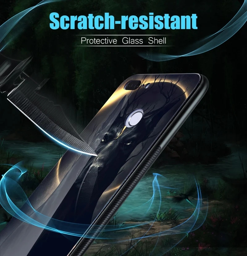 Hisomone Animal Tempered Glass Case For Huawei P20 Lite Pro Mate 10 Lite P Smart Enjoy 7S Pattern Case On Honor 9 Lite 9 10