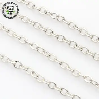 Brass Cross Chains, Platinum Color, Size: about 2.5mm long, 2mm wide, 0.45mm thick
Brass Cross Chains, Platinum Color, Size: about 2.5mm long, 2mm wide, 0.45mm thick
