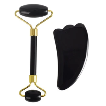 Natural Black Obsidian Roller Double Head Jade Massage Roller Real Stone Facial Massager Guasha Tool for Skin Care with Box
Natural Black Obsidian Roller Double Head Jade Massage Roller Real Stone Facial Massager Guasha Tool for Skin Care with Box