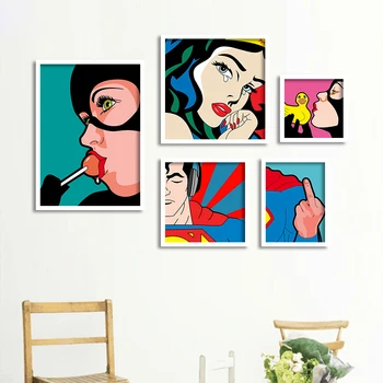 Cartoon Printed Portrait Pop Art Painting Poster Cuadros Decoracion Canvas superman Batman Wall Picture For Living Room Unfra
Cartoon Printed Portrait Pop Art Painting Poster Cuadros Decoracion Canvas superman Batman Wall Picture For Living Room Unfra