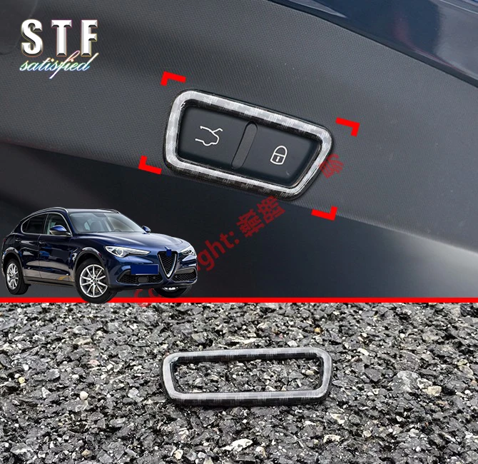 

ABS Pearl Chrome Interior Trunk Switch Control Cover Trim For Alfa Romeo Stelvio 2017 2018 2019 Car Accessories Stickers W4