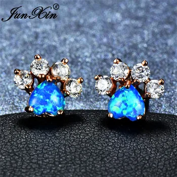 JUNXIN Pink/White/Blue Fire Opal Earrings For Women Bear Cat Dog Paw Stud Earrings For Women Silver Color Heart Earrings CZ
JUNXIN Pink/White/Blue Fire Opal Earrings For Women Bear Cat Dog Paw Stud Earrings For Women Silver Color Heart Earrings CZ