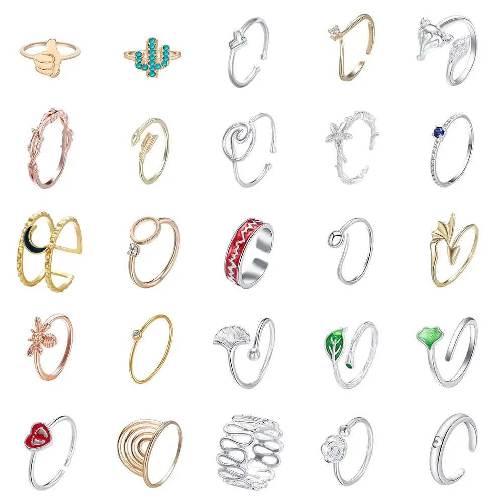Trendy Love Arrow Wave Bee Moon Rings Women Fox Bat Wing Heart Footprint Ginkgo Knuckle Finger Ring Party Birthday Gift Bague
Trendy Love Arrow Wave Bee Moon Rings Women Fox Bat Wing Heart Footprint Ginkgo Knuckle Finger Ring Party Birthday Gift Bague