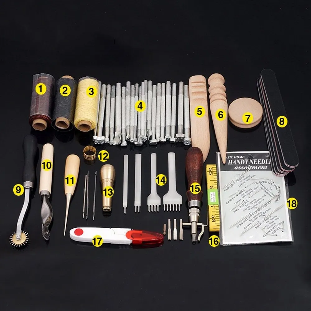 Hand Stitching 59PCS Leather Tool Set Hole Cutting Knife Manual Suture Needle Craft Tools For Hand Sewing Carving
Hand Stitching 59PCS Leather Tool Set Hole Cutting Knife Manual Suture Needle Craft Tools For Hand Sewing Carving