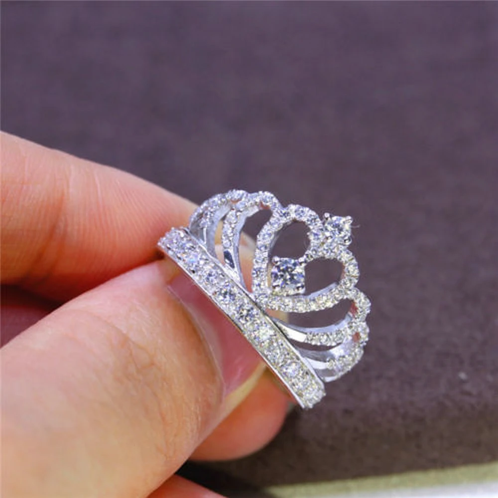 New Fashion Silver Crown Shape Rhinestone Crystal Rings Women Girl Wedding Bridal Party Ring Jewelry
New Fashion Silver Crown Shape Rhinestone Crystal Rings Women Girl Wedding Bridal Party Ring Jewelry
