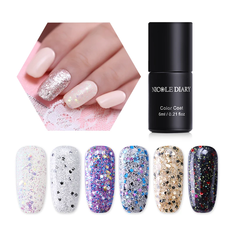 NICOLE DIARY Nail Gel Glitter LED UV Gel Manicure Shiny Sequins Soak Off Gel Nail Polish Vernis Semi Permanent Gellak
NICOLE DIARY Nail Gel Glitter LED UV Gel Manicure Shiny Sequins Soak Off Gel Nail Polish Vernis Semi Permanent Gellak