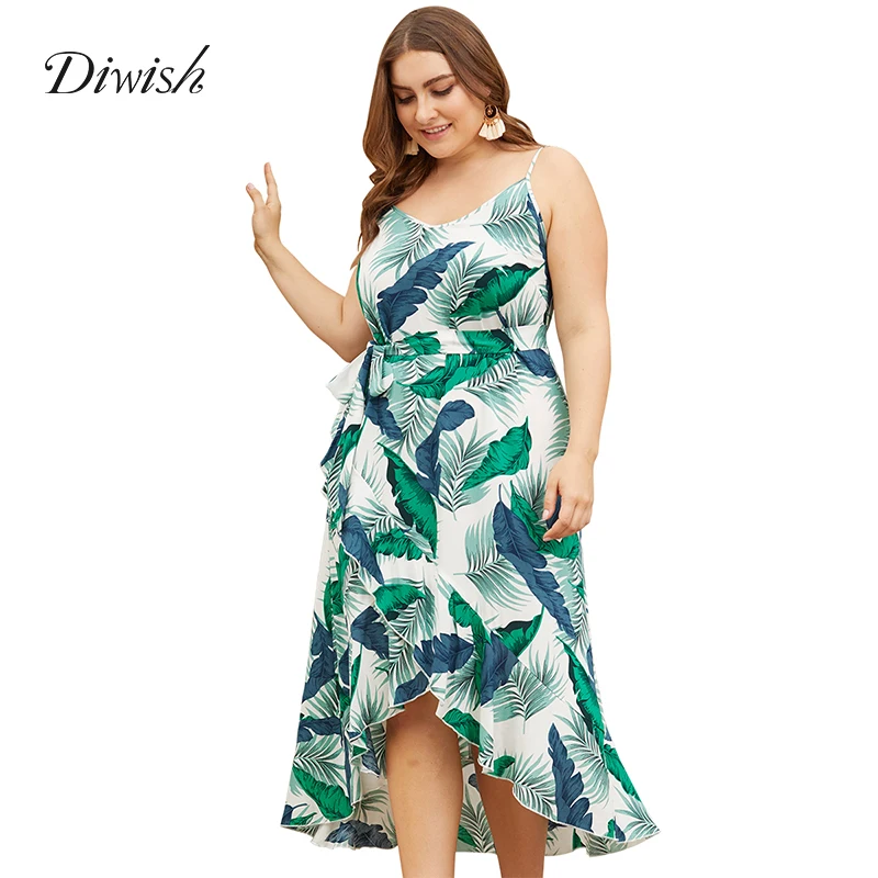 Diwish Women Print Long Maxi Dress Ruffles V Neck Green Dress Summer Beach Spaghetti Strap Dress Plus Size Dresses XL-4XL
Diwish Women Print Long Maxi Dress Ruffles V Neck Green Dress Summer Beach Spaghetti Strap Dress Plus Size Dresses XL-4XL