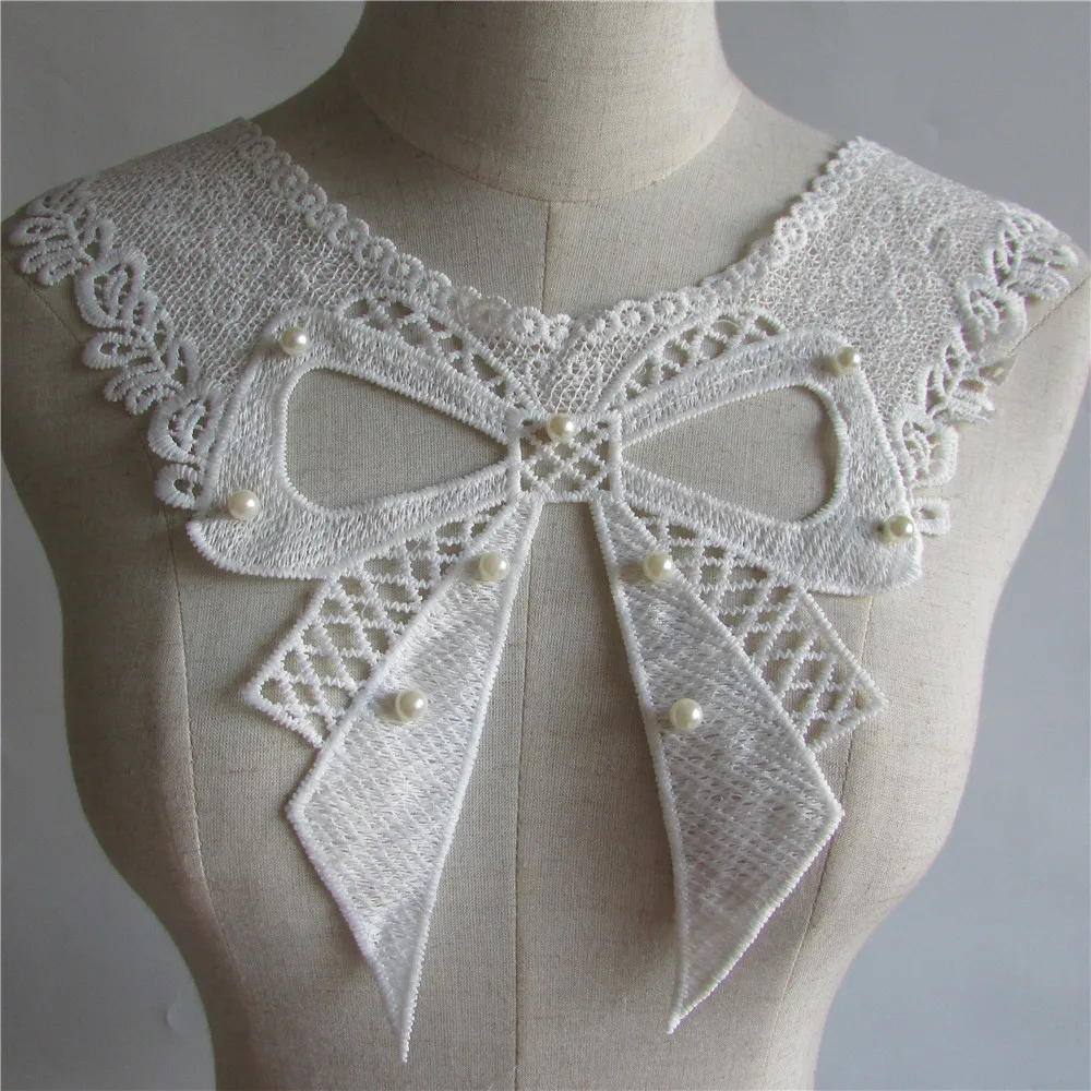 white pearl Embroidered Lace Collar Neckline Venise Applique Embroidery Sewing on Patches Sewing Fabric Accessories YL107
white pearl Embroidered Lace Collar Neckline Venise Applique Embroidery Sewing on Patches Sewing Fabric Accessories YL107