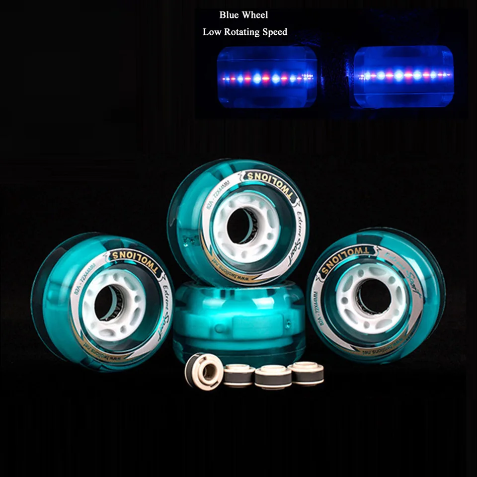 

72*44mm Freeline Skates Wheels With Led 82A High Quality Drift Skate Rodas PU LongBoard Ruedas High-rebound Wheel 4 Pcs/Set DBA2