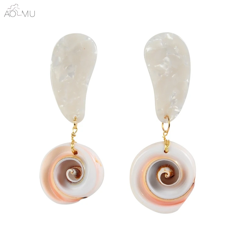 AOMU 2019 Fashion Summer Natural Shell Acrylic Geometric Irregular Dangle Drop Earrings for Women Girl Party Beach Gift Jewelry
AOMU 2019 Fashion Summer Natural Shell Acrylic Geometric Irregular Dangle Drop Earrings for Women Girl Party Beach Gift Jewelry