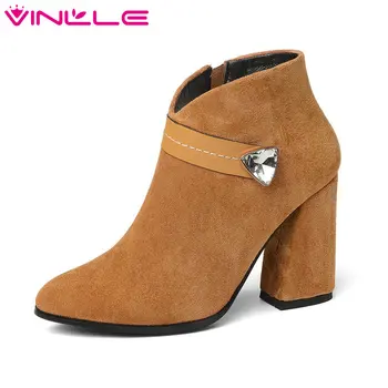 VINLLE 2020 Shoes Women Ankle Boots Square High Heel Pointed Toe Zipper Fashion Black Crystal Women Causal Boots Size 34-43
VINLLE 2020 Shoes Women Ankle Boots Square High Heel Pointed Toe Zipper Fashion Black Crystal Women Causal Boots Size 34-43