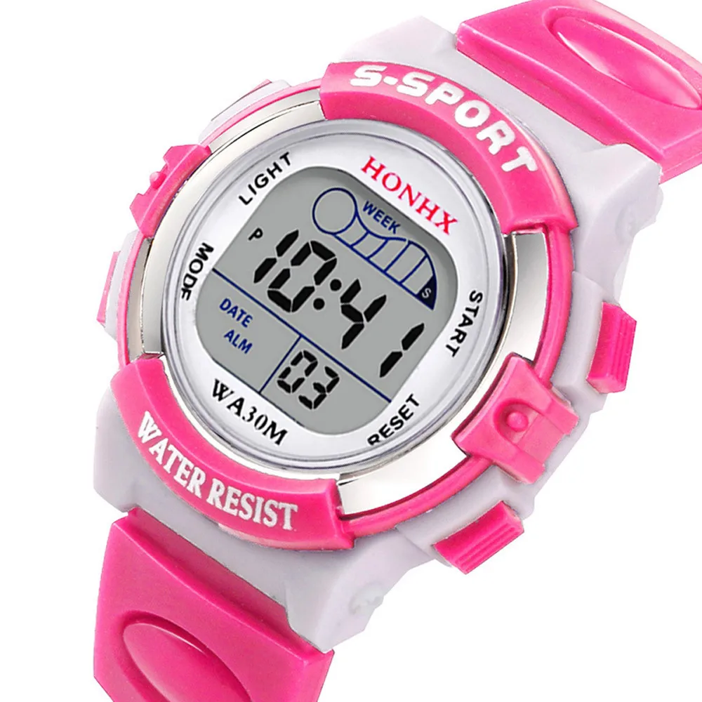 #5001 водонепроницаемые детские цифровые светодиодные спортивные часы для
