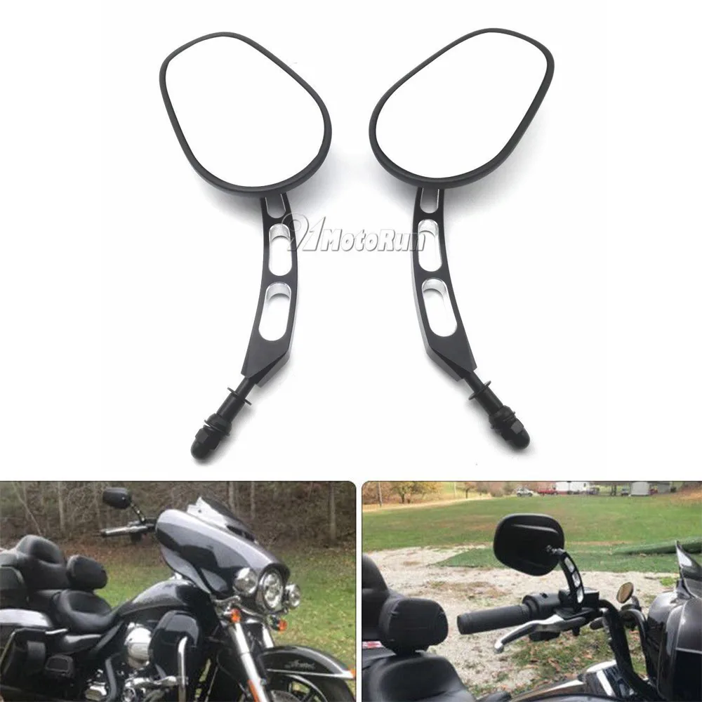 

Black Motorcycle Aluminum Rearview Mirrors For Harley Davidson Dyna Softail Sportster Touring XL 1200 883 Models 1982-UP