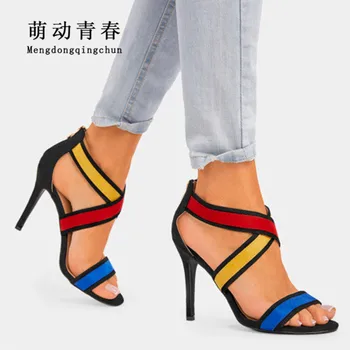 New Summer Women High Heels Sandals Mix Color Cross Tied Gladiator Sandals Pumps Sexy Open Toe Dress Party Women Pumps Zapatos
New Summer Women High Heels Sandals Mix Color Cross Tied Gladiator Sandals Pumps Sexy Open Toe Dress Party Women Pumps Zapatos