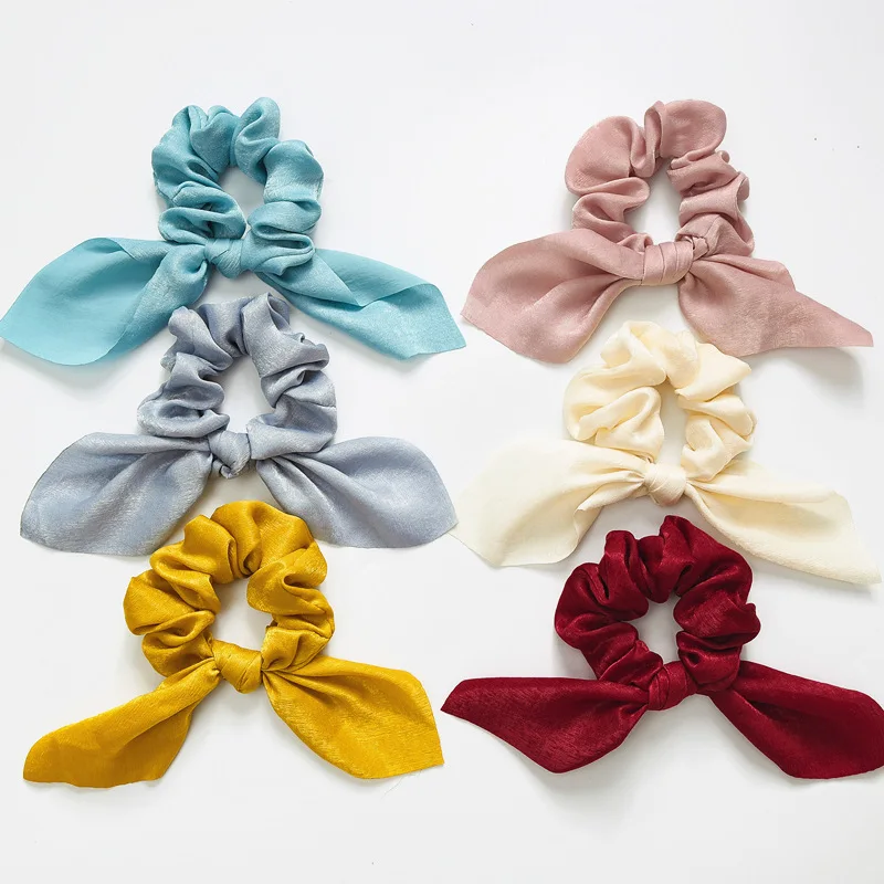 Rabbit Ear Hair Scrunchies Solid Satin Silk Elastic Hair Band Bow Hair Ties Bands Ponytail Holder Hair Accessories for Women
Rabbit Ear Hair Scrunchies Solid Satin Silk Elastic Hair Band Bow Hair Ties Bands Ponytail Holder Hair Accessories for Women