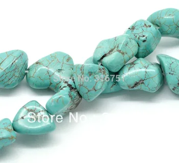 

Hot Sale Wholesale 2 Strands Turquoises Chip Loose Beads For Jewelry Making 15x12mm-23x13mm(5/8"x1/2"-7/8"x1/2")(w02115) Aa