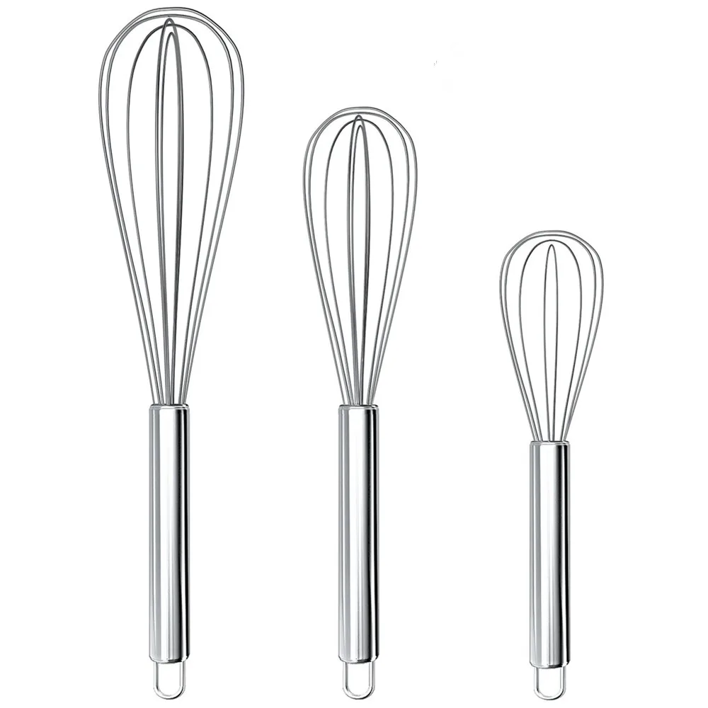 Set of 3 Stainless Steel Whisk 8"+10"+12", Kitchen Balloon Hand Stainless Whisk Set for Blending Whisking Beating Stirring
Set of 3 Stainless Steel Whisk 8"+10"+12", Kitchen Balloon Hand Stainless Whisk Set for Blending Whisking Beating Stirring