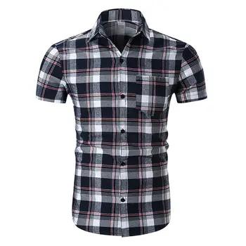 Plaid Summer Shirts Men Loose Soft Cotton Breathable Causal Shirt with Pocket Short Sleeve Big Size XXL Male's TopsSAN0
Plaid Summer Shirts Men Loose Soft Cotton Breathable Causal Shirt with Pocket Short Sleeve Big Size XXL Male's TopsSAN0