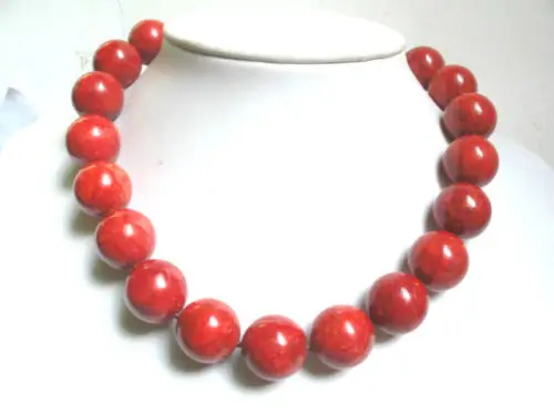 N2410 Necklace red spongy coral 18mm large round beads 18" N Discount
N2410 Necklace red spongy coral 18mm large round beads 18" N Discount