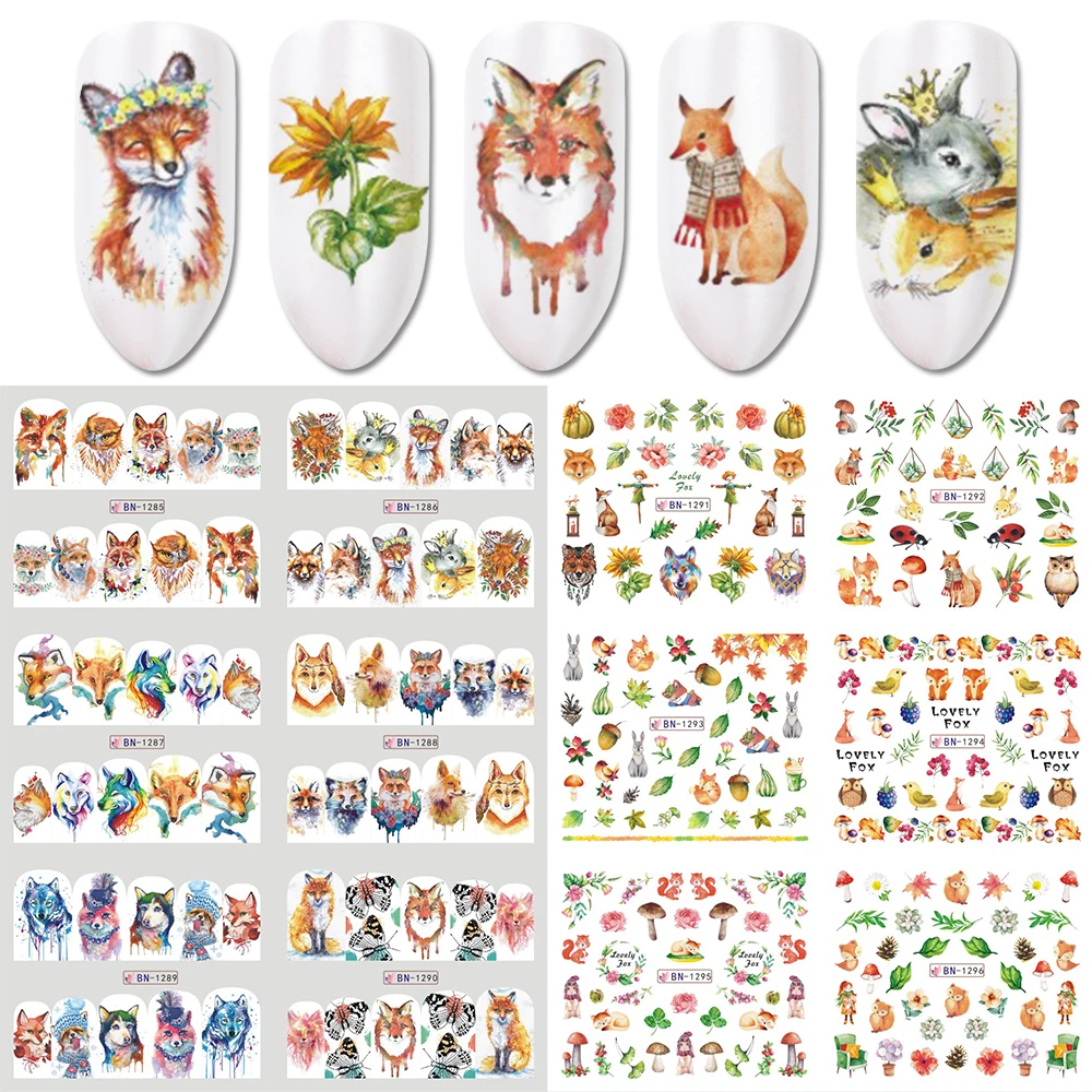 12 Designs Fox Flowers Painting Nail Water Decal Slider Animal World Nail Art Decorations Watermark Polish Wraps LABN1285-1296
12 Designs Fox Flowers Painting Nail Water Decal Slider Animal World Nail Art Decorations Watermark Polish Wraps LABN1285-1296