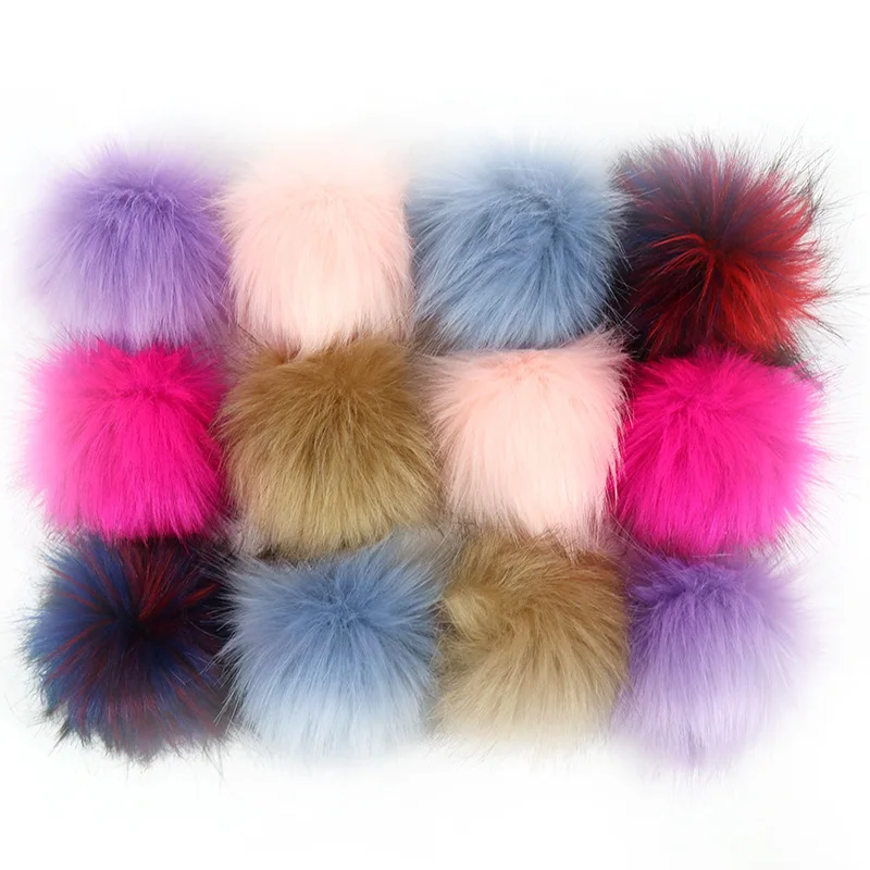 

Faux Fur Pompom For Women Hat Fox Fur Pom Poms for Hats Caps Big Natural Raccoon Fur Pompon for knitted hat cap beanies