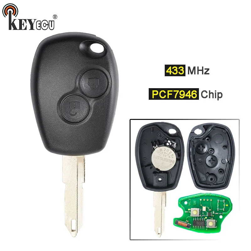 KEYECU 433MHz PCF7946 Chip 2 Button Replacement Remote Car Key Blank Fob for Renault Clio 3 Kangoo 2 Modus Master 2006-2012
KEYECU 433MHz PCF7946 Chip 2 Button Replacement Remote Car Key Blank Fob for Renault Clio 3 Kangoo 2 Modus Master 2006-2012