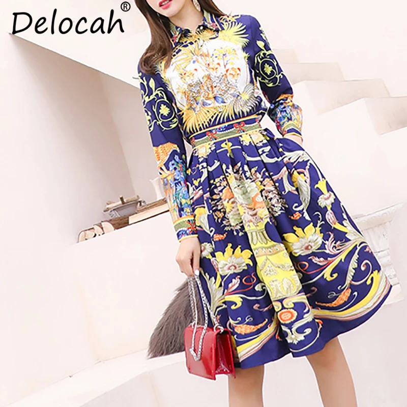 Delocah Autumn Women Two Pieces Set Fashion Runway Designer Long Sleeve Vintage Printed Shirt + Slim Elegant Skirt Sets
Delocah Autumn Women Two Pieces Set Fashion Runway Designer Long Sleeve Vintage Printed Shirt + Slim Elegant Skirt Sets