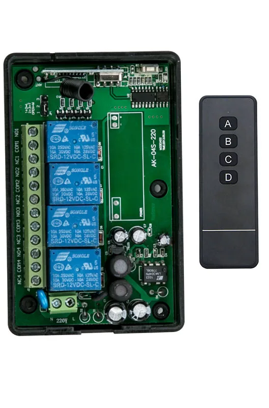 AC85v~250V 110V 220V 230V 4CH Wireless RF Remote Control Switch Transmitter+Receiver Appliances Gate Garage Door window /lamp
AC85v~250V 110V 220V 230V 4CH Wireless RF Remote Control Switch Transmitter+Receiver Appliances Gate Garage Door window /lamp