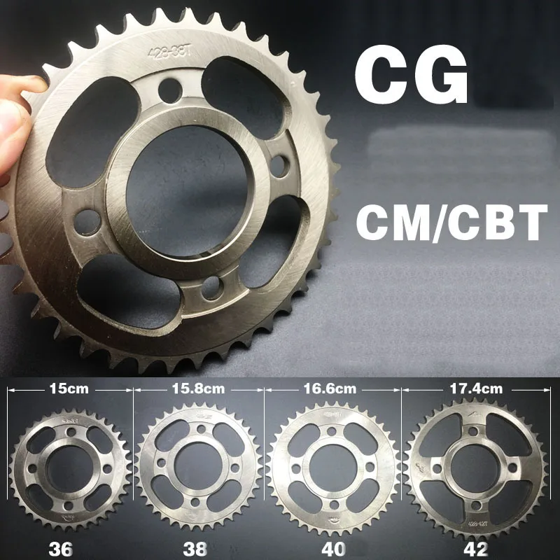FOR HONDA Daelim CB125 175 CG CM185 XL100 125 34-38-40-42-48 Teeth Motorcycle Rear sprocket High Class steel back gear Sprockets
FOR HONDA Daelim CB125 175 CG CM185 XL100 125 34-38-40-42-48 Teeth Motorcycle Rear sprocket High Class steel back gear Sprockets